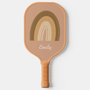 Bohemian Regenbogen Muster Schriftname Pickleball Schläger