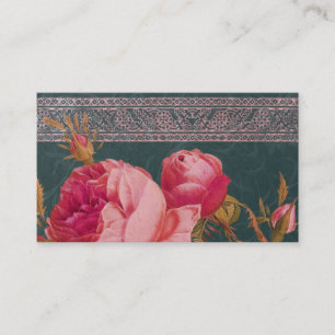BOHEMIAN ROSE in ROSA PINK und BLAUGRÜN Visitenkarte