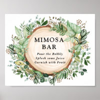 Bohemian Rustikale Blattgrüne Mimosa-Bar Hochzeit
