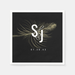 Bohemian-Schrift-Typografie-falsche Goldfeder Serviette