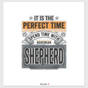Bohemian Shepherd Vintage-Hundefan-Typografie Des Aufkleber