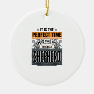Bohemian Shepherd Vintage-Hundefan Typografie Des Keramik Ornament