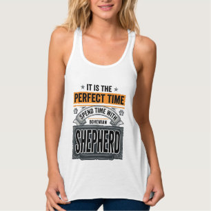 Bohemian Shepherd Vintage-Hundefan Typografie Des Tank Top