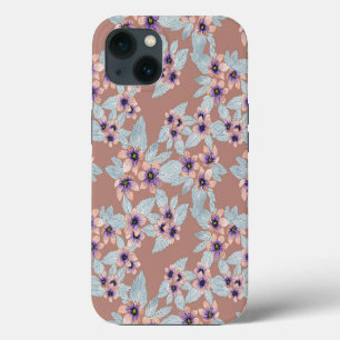 Bohemian Terrakotta Rosa Blumen Aquarell iPhone 13 Hülle