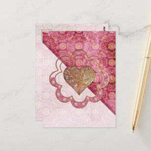 Bohemian Valentine Whimsy 3D Postkarte