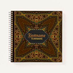 Bohemian Vintage Gästebuch mit individuellem Namen Notizbuch