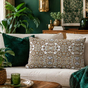 bohemian Vintage Mode Silber schwarz und Gold  Lendenkissen