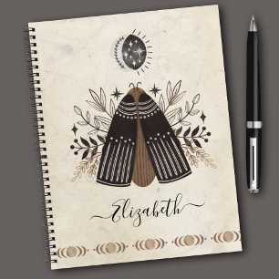 Bohemian Vintage Mystischer Nachtfalter Notizbuch