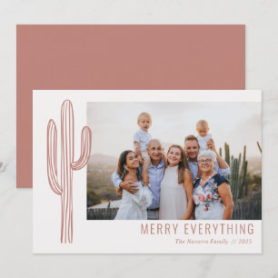 Bohemian Wüstenkaktus Familienfoto Urlaubskarte Feiertagskarte