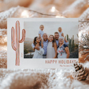 Bohemian Wüstenkaktus Familienfoto Urlaubskarte Feiertagskarte