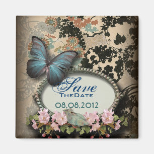 Bohemianische Botanische Butterfly Paris-Brautjung Magnet