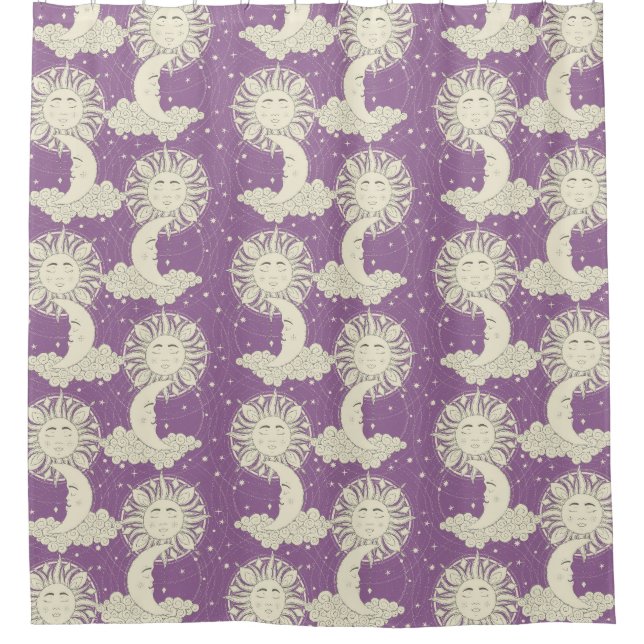 `bohemianische Träume violett Duschvorhang (Vorderseite)
