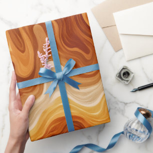 Bohemianischer Sonnenuntergang Orange Rost Fluss a Geschenkpapier