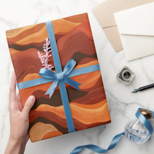 Bohemianischer Sonnenuntergang Orange Rost Fluss A Geschenkpapier