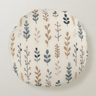 Bohemianisches Blumenmuster Rundes Kissen