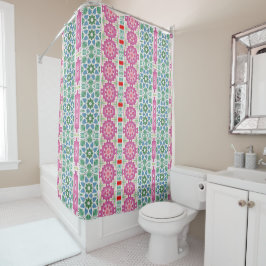 Bohemianisches Blumenmuster Wasserfarben-Mosaikdes Duschvorhang