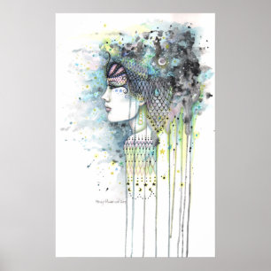 Bohemien Frau Zeitgenössische Kunst Himmel Zigeune Poster
