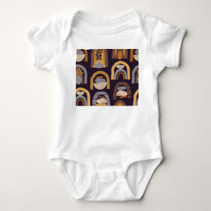 Bohemisch Abstrakt: Minimalistischer Vintager Char Baby Strampler