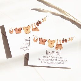 Bohemisch Baby Clothes Babydusche Vielen Dank Dankeskarte