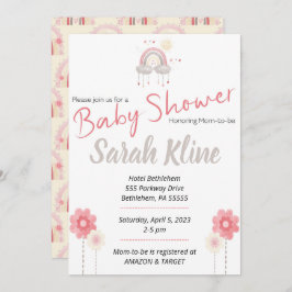 Bohemisch Baby Girl Dusche Einladung, boho Einladung