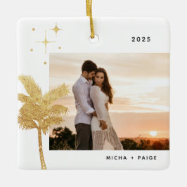 Bohemisch Beach Palm Tree Foto Keramik Ornament