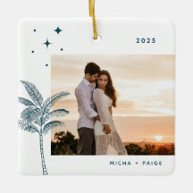 Bohemisch Beach Palm Tree Foto Keramik Ornament