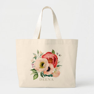 Bohemisch Blooms Bouquet Personalisiert Jumbo Stoffbeutel