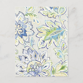 Bohemisch Blue Blume Postkarte