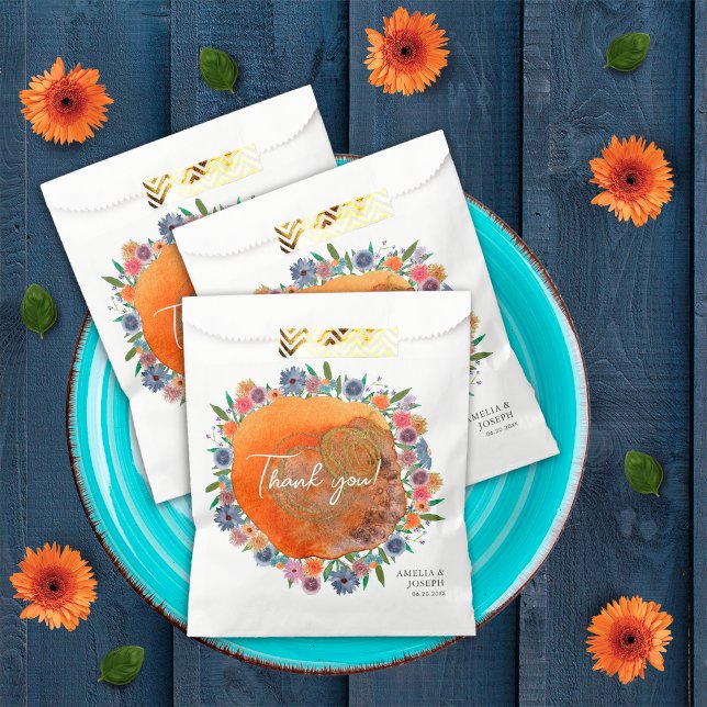 Bohemisch Blue Boho Whimsical Wildblume Wedding Geschenktütchen (Von Creator hochgeladen)
