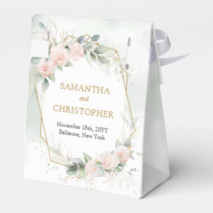 Bohemisch Blush Rose Eukalyptus Goldhochzeit Geschenkschachtel