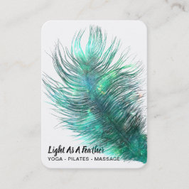*~* Bohemisch Boho Cosmic Emerald Feather Visitenkarte