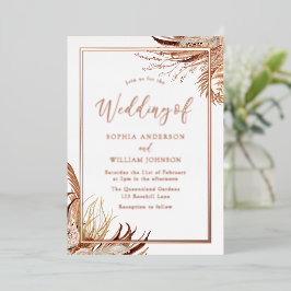 Bohemisch Boho Elegant Wedding Rose Gold Folieneinladung