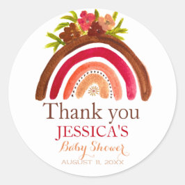 Bohemisch Boho Rainbow Baby Shooter Earthy Niedlic Runder Aufkleber
