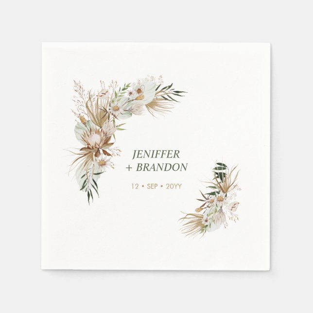 Bohemisch Boho Wedding Deco Napkins Serviette (Vorderseite)