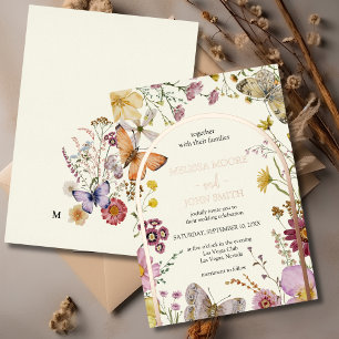 Bohemisch Boho Wildblume Wedding Folieneinladung