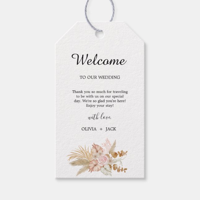 Bohemisch-Chic-Blumenhochzeit Geschenkanhänger (Vorderseite)