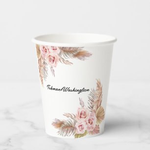 Bohemisch-Chic-Blumenschild Pappbecher
