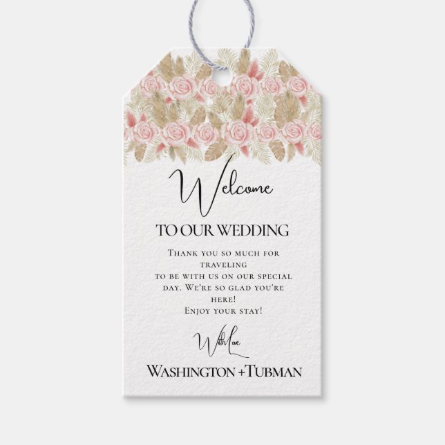 Bohemisch-Chic-Blumenzettel Geschenkanhänger (Vorderseite)