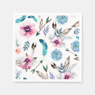Bohemisch Chic Floral Boho Girls Geburtstagsparty Serviette