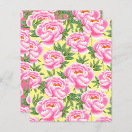 Bohemisch Chic Pink Peonies Muster Scrapbook Paper