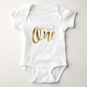Bohemisch Chic Wild One Tribal Gold Foil Baby Strampler