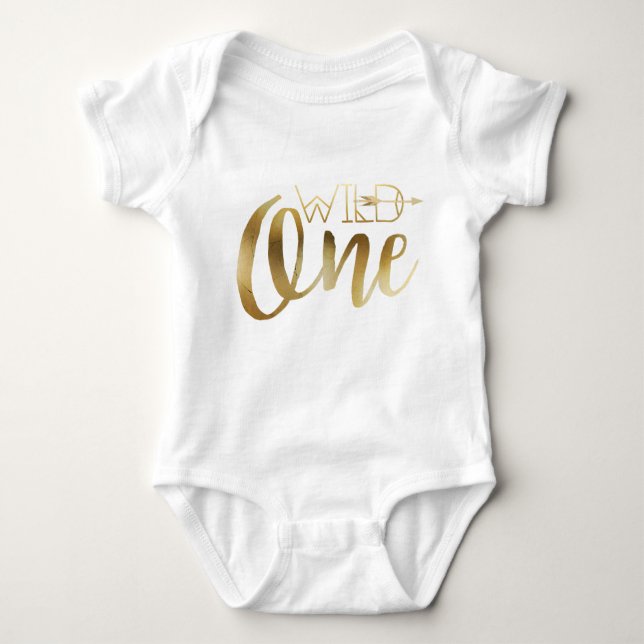Bohemisch Chic Wild One | Tribal Gold Foil Baby Strampler (Vorderseite)
