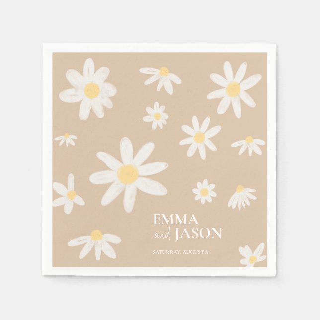 Bohemisch Daisy Blume Napkins Serviette (Vorderseite)