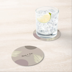 Bohemisch danke Pampas Shapes Natural Runder Pappuntersetzer