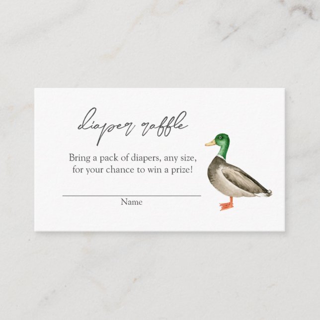 Bohemisch Duck Raffle Babydusche Beilage Begleitkarte (Vorderseite)