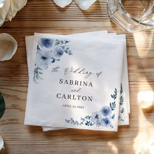 Bohemisch Dusty Blue Floral Wedding Serviette