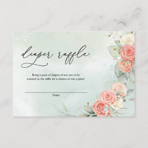 Bohemisch Dusty Rose Greenery Wreath Diper Raffle Begleitkarte