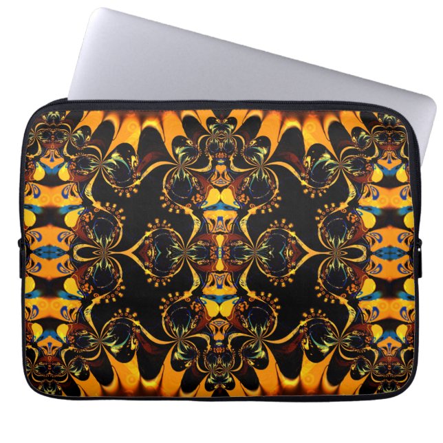 Bohemisch Earth Tones Tribal Batik Laptopschutzhülle (Vorderseite)