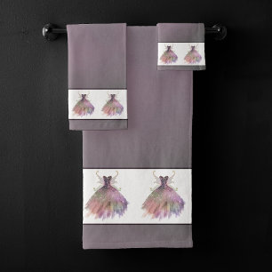 Bohemisch Fairy Ball Gown Mute Ombre Wine Sheen Badhandtuch Set