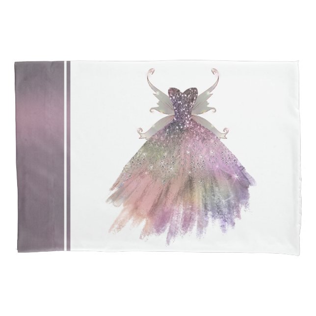 Bohemisch Fairy Ball Gown | Mute Ombre Wine Sheen Kissenbezug (Vorderseite)